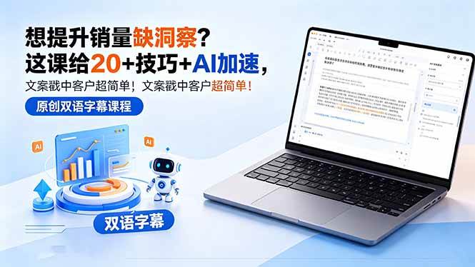 (5.12)想提升销量缺洞察？这课给 20 + 技巧 + AI 加速，文案戳中客户超简单！【原创双语字幕】