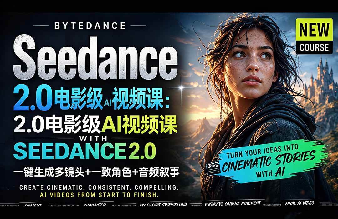 (5.12)Seedance 2.0电影级AI视频课：一键生成多镜头+一致角色+音频叙事